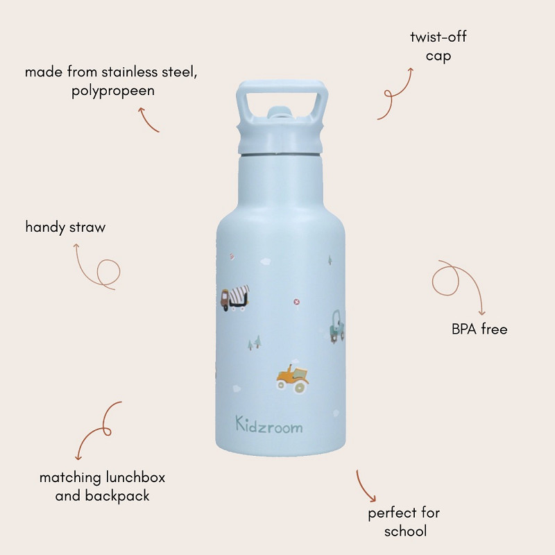Kidzroom | Drinkfles Little Story Blauw 350ml