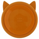 PLAT BORD, Divided suction plate, Fox mealtime,  20x19x3.5 kop vos, siliconen, met zuignap & vakkenverdeling, 1 stuk