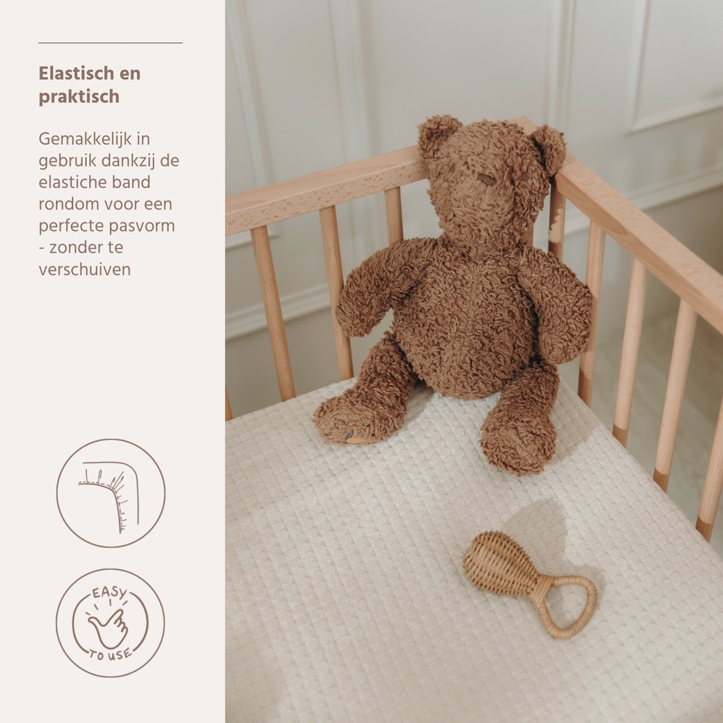 Meyco | Hoeslaken Jacquard Chevron Deluxe Pebble Soft Sand Zand Ø95cm