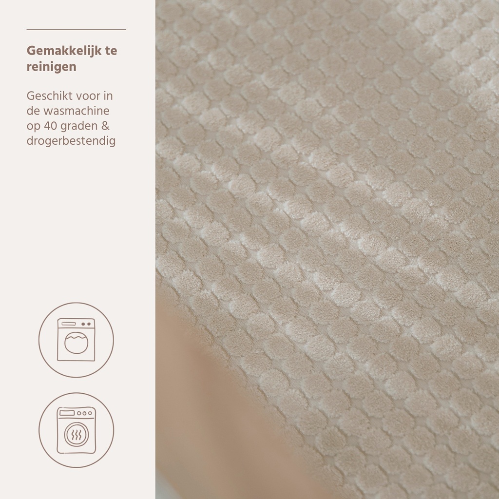 Meyco | Hoeslaken Jacquard Chevron Deluxe Pebble Soft Sand Zand Ø95cm