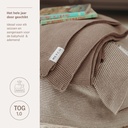 Meyco | Deken Stripe Dark Gebreid Taupe/Natural  Bruin/Ecru 100x150cm