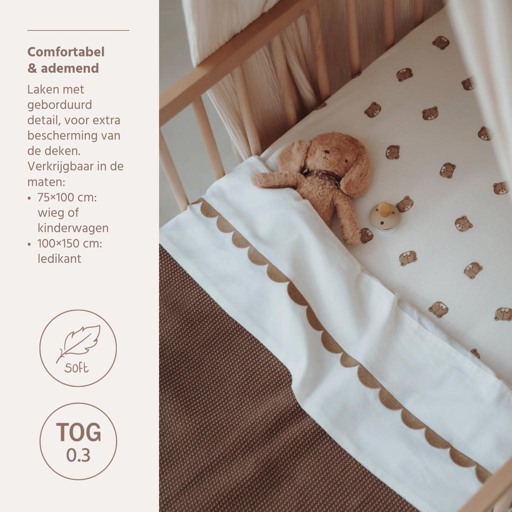 Meyco | Laken Arc Geborduurd Taupe Bruin 75x100cm 