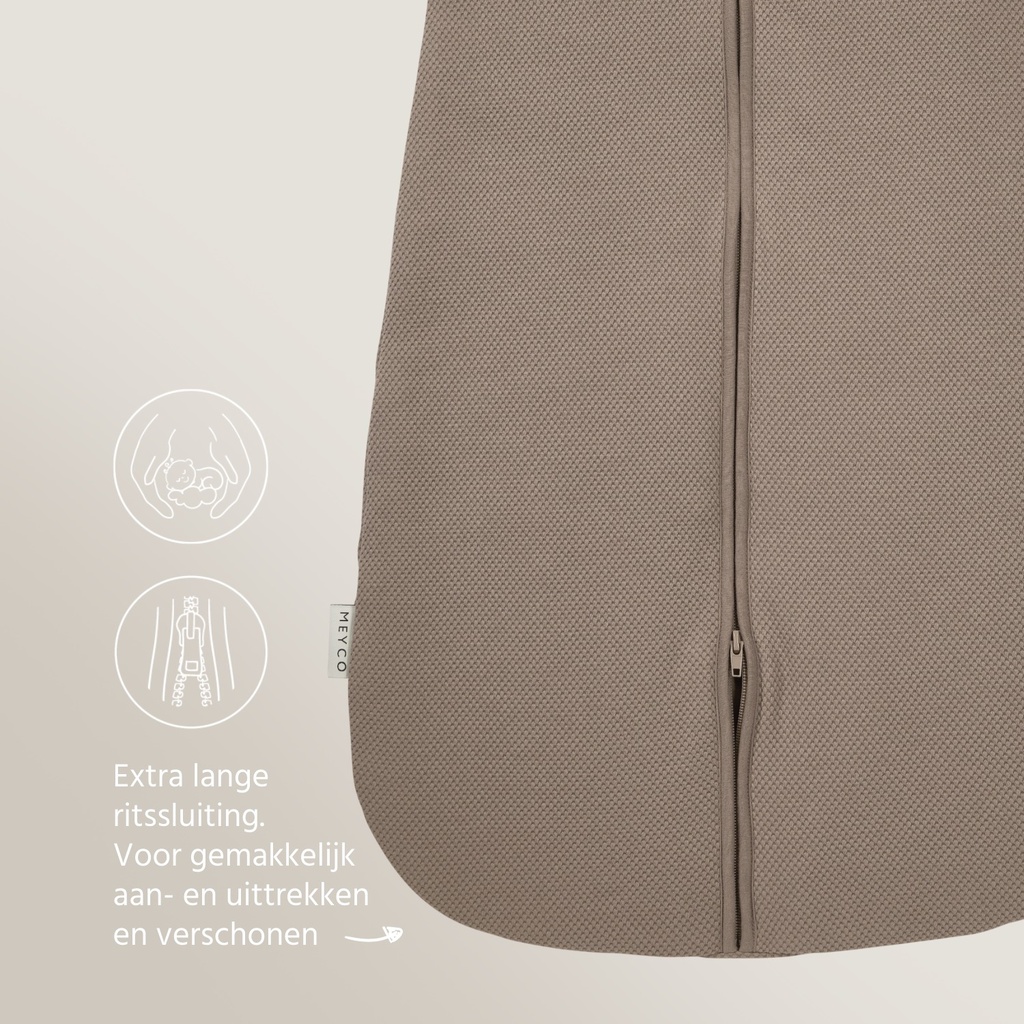 Meyco | Slaapzak Studio Classic Met Afritsbare Mouwen Dark Taupe Bruin 70cm
