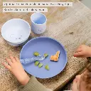 Nattou | Eetset met Zuignap Beer Siliconen Blauw 3-delig