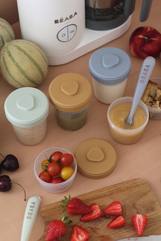Beaba | Bewaarpotje Set 1ste Maaltijd Pebble 14-delig