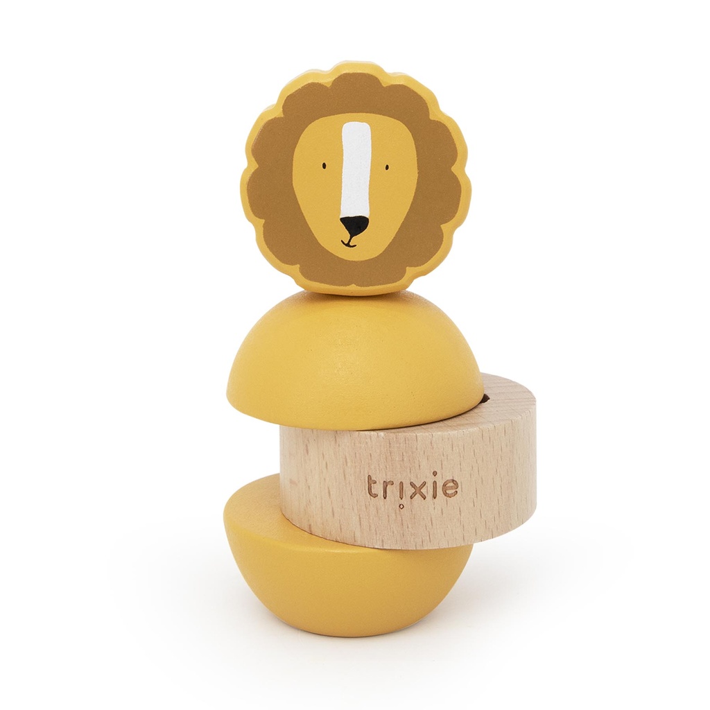 Trixie | Stapelpyramide/Rammelaar Mr Lion Hout Geel Ø6x13cm