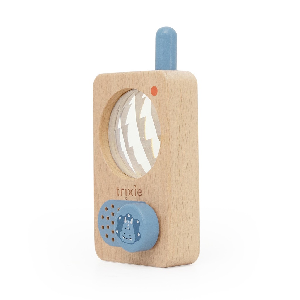 Trixie | Educatief Speelgoed Walkie Talkie Mr Triceratops Hout Blauw
