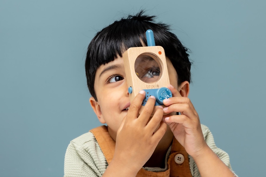 Trixie | Educatief Speelgoed Walkie Talkie Mr Triceratops Hout Blauw