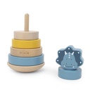 Trixie | Stapelpyramide Mr Triceratops Stapeltoren Hout Blauw 10x10x18,5cm
