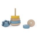Trixie | Stapelpyramide Mr Triceratops Stapeltoren Hout Blauw 10x10x18,5cm