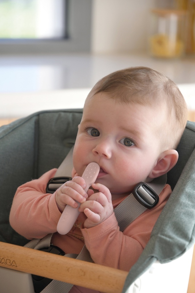 Beaba | Bestek Oefenlepel Marshmallow/Cotton candy​ +4m 2-delig