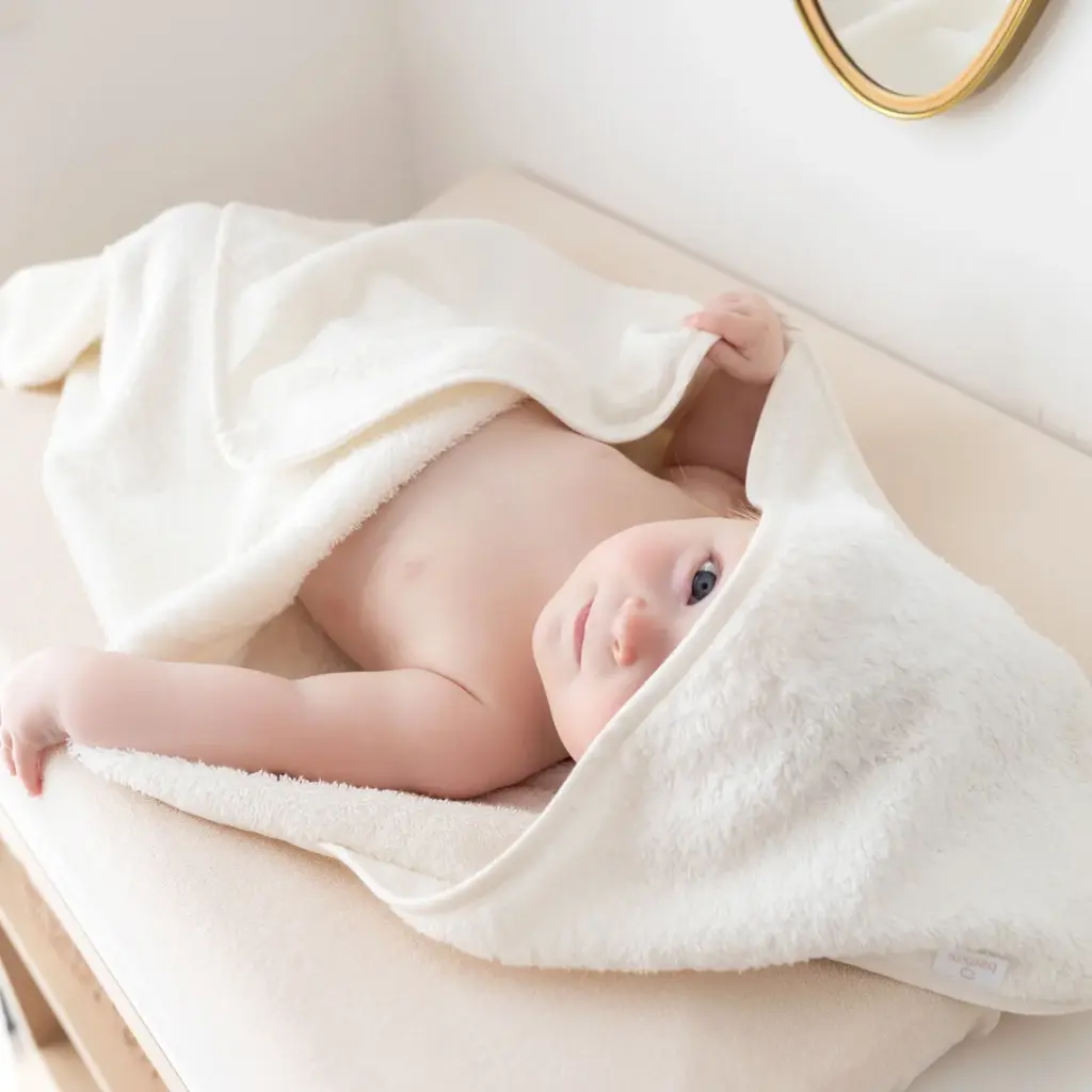 Bemini | Badcape Badstof met Washandje Natural 75x75cm       