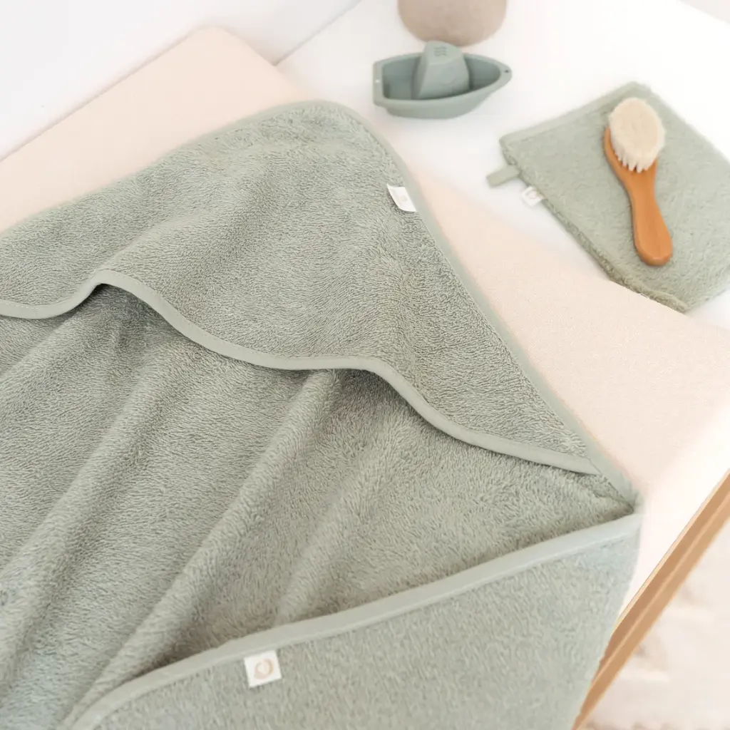 Bemini | Badcape Badstof met Washandje Cream 75x75cm 