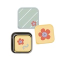 Laessig | Bewaarpotje Happy Trails Flower Snackbox Stainless Steel 3-pack 