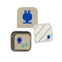Laessig | Bewaarpotje Happy Trails Frog Snackbox Stainless Steel 3-pack