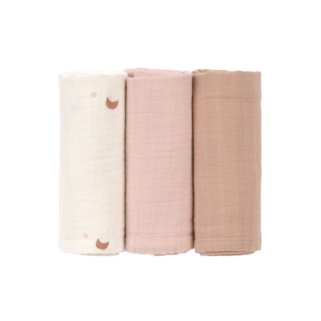 Laessig l Tetra Doek Cozy Loved Ones Macaron Swaddle & Burp Blanket 60x60cm 3-pack  
