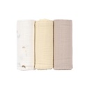 Laessig l Tetra Doek Cozy Loved Ones Pastel Yellow Swaddle & Burp Blanket 60x60cm 3-pack  