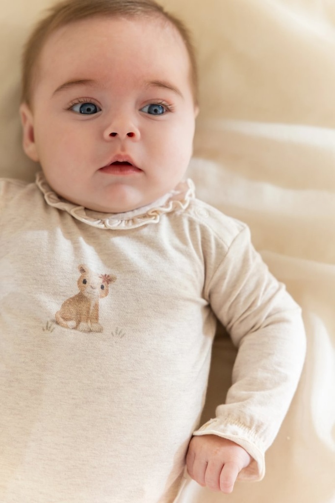 Little Dutch | Body Uni Safari Friends Overslag Longsleeve Vanilla