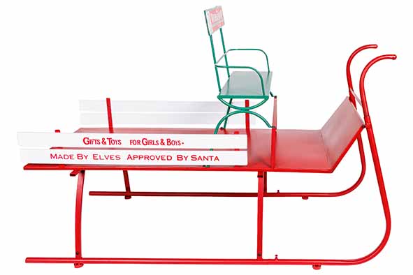 Cosy & Trendy | Beeld Slee Metaal Rood/Wit 135x58x91cm 