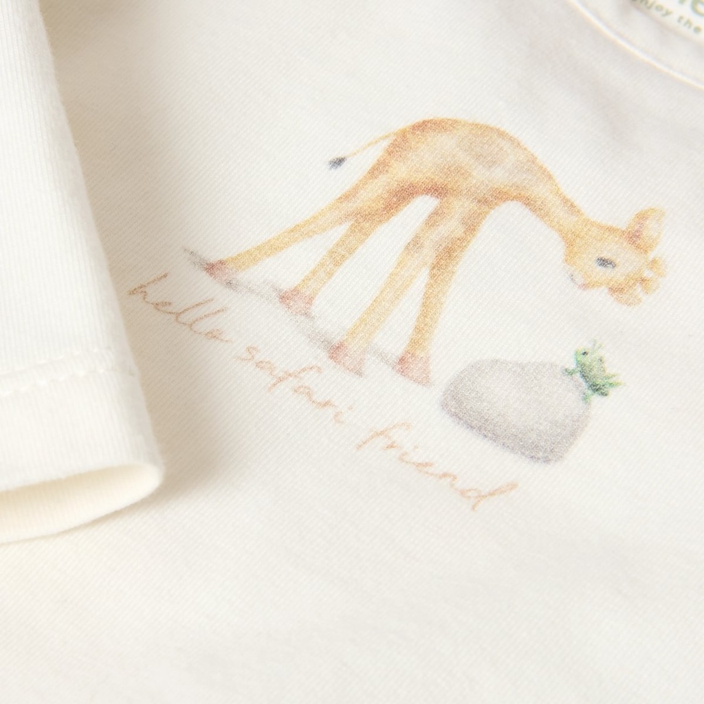 Little Dutch | T-shirt Uni Safari Friends Longsleeve Creme