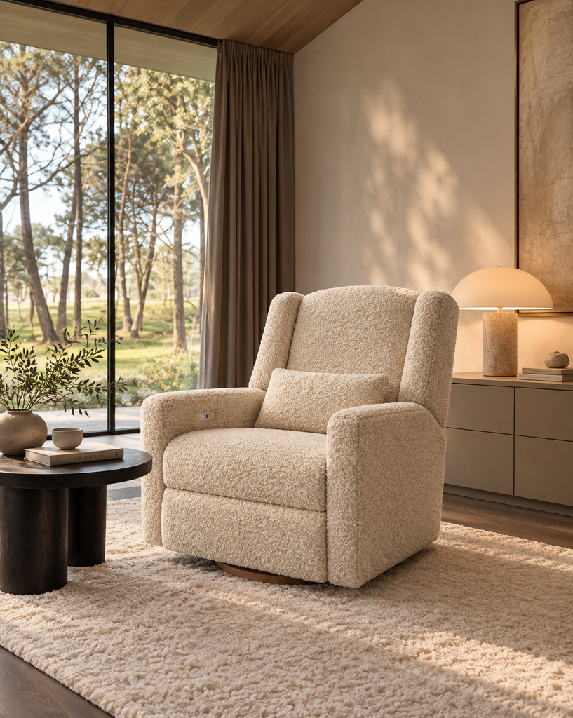 Vipack | Zetel Rocky Relaxstoel Elektrisch Draai- en Schuifbaar Curly Beige