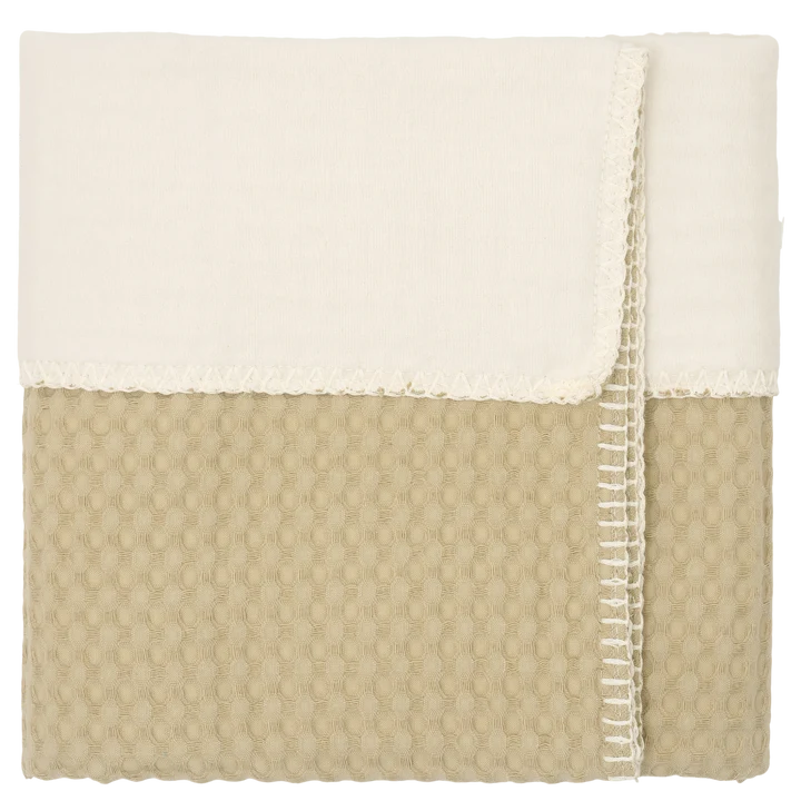 Koeka | Deken Ledikant Oslo Wafel/Teddy Olive 100x150cm