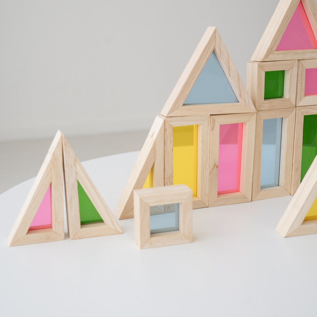 Sense2Play | Sensorisch Speelgoed Rainbow Wooden Window Blocks Lumi’Sky +36m 24pcs