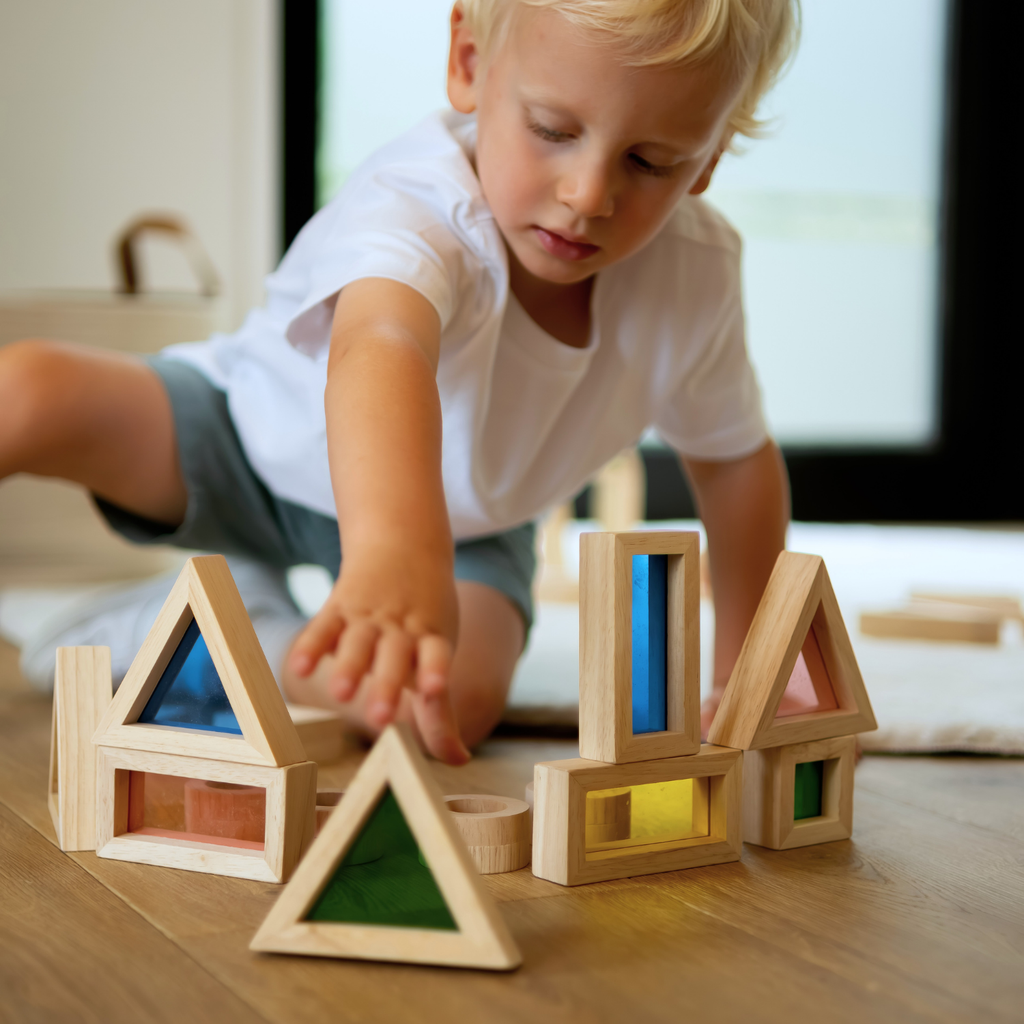 Sense2Play | Sensorisch Speelgoed Rainbow Wooden Window Blocks Lumi’Sky +36m 24pcs