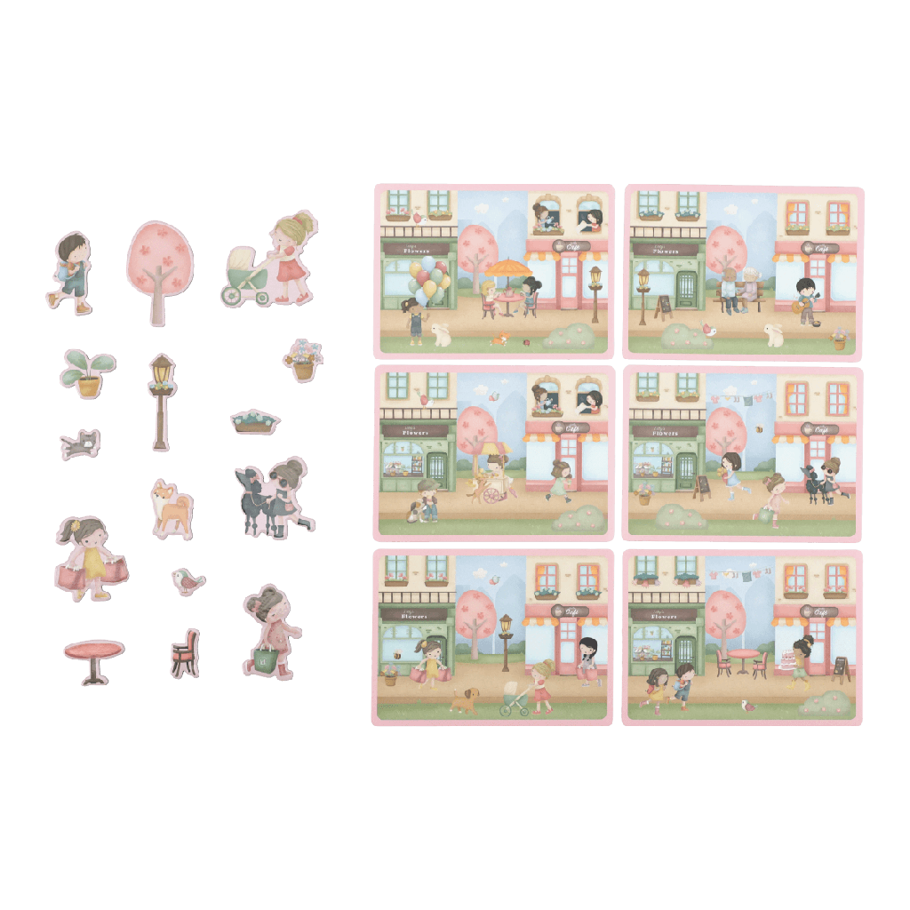 Little Dutch | Puzzel Rosa’s Winkelstraat Magnetisch Speelbord +36m