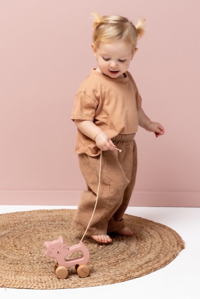 Trixie | Houten Trekspeeltje Wooden Pull Along Toy Mrs. Cat Playtime Roze 12.5x6x12cm