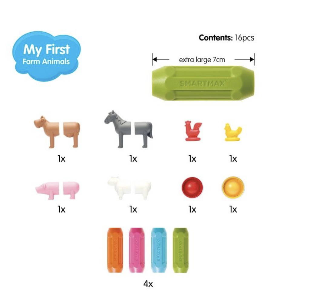 MAGNETISCH SPEELGOED, Farm Animals, Smartmax - My First, multikleur, uni, kunststof, +activities, vanaf 12 maanden