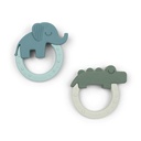 BIJTRING, Teether 2-pack, Deer Friends, green/ blue, groen/blauw, siliconen, vanaf 0 maand, 2 stuk(s), 24