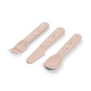 LEPEL/VORK/MES, 3 delig, Foodie Cutlery, powder, roze, all print stippen, bestek, 24