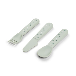 LEPEL/VORK/MES, 3 delig, Foodie Cutlery Set, Happy Dots, green, groen, all over print stippen, bestek, 24