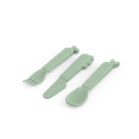 LEPEL/VORK/MES, 3 delig, Kiddish Cutlery Set, Deer Friends, green, groen, uni, bestek, 24