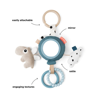 MAXI-COSI HANGER, To Go Activity Mirror, Happy Clouds, blue, blauw, uni, textiel, +activities, vanaf 0 maand, 24
