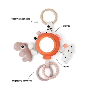 MAXI-COSI HANGER, To Go Activity Mirror, Happy Clouds, papaya, uni, textiel, +activities, vanaf 0 maand, 24