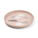 PLAT BORD, Foodie Plate, Happy Clouds, powder, rond, roze, print dieren en wolkjes, PP, 1 stuk, bord, 24
