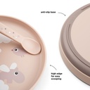 PLAT BORD, Foodie Plate, Happy Clouds, powder, rond, roze, print dieren en wolkjes, PP, 1 stuk, bord, 24