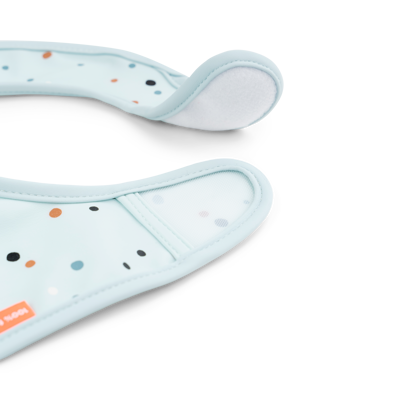 SLABBETJE, Bib W/Velcro 2-Pack, Elphee, blue, velcrosluiting, 26.5x42cm, met kruimelv., waterdicht, 2 stuk(s), 24