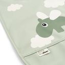 SLABBETJE, Bib W/Velcro, Happy Clouds, green, velcrosluiting, 26.5x42cm, met kruimelv., waterdicht, 1 stuk(s), 24