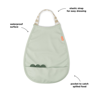 SLABBETJE, Pull-Over Bib, Croco, green, met halssluiting, 26.5x35cm, met kruimelv., waterdicht, 1 stuk(s), 24