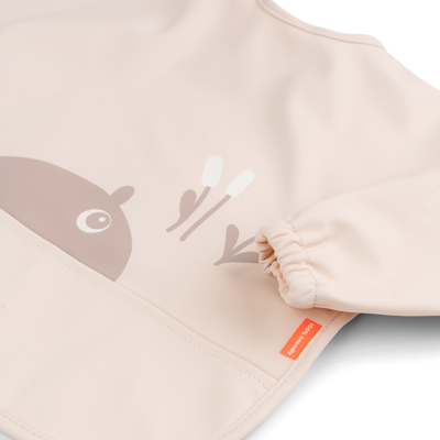 SLABBETJE, Sleeved Pocket Bib, Ozzo, powder, velcrosl., 72x34cm, met mouwen, kruimelv., waterdicht, 1 stuk(s), 24