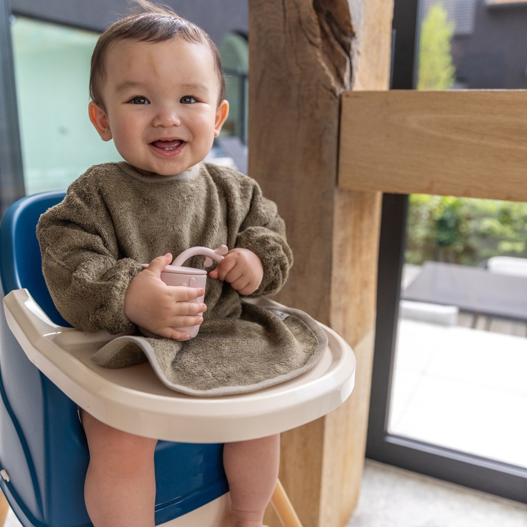 SLABBETJE, Timboo jungle green, uni, drukknopensluiting, bamboe, 36x34cm, met mouwen, 1 stuk(s)