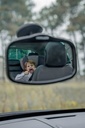 VEILIGHEIDSSPIEGEL, Mirror mini, vr in de wagen, bev met clip/zuignappen naast achteruitkijkspiegel/aan zonneklep
