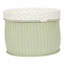 Little Dutch | Opbergmand Blueberry Leaves Quilted Groot Ø30x25cm Groen All Over Blaadjes