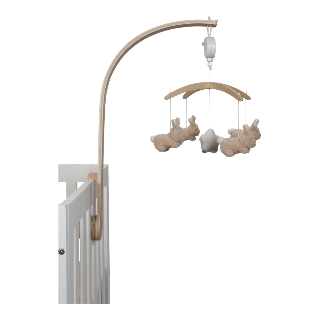MUZIEKMOBIEL, Baby Bunny, bruin/ecru, hout/textiel, +muziek, vanaf 0 maand,