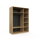 KAST, 3 Deurs, Lina, 150x200x63cm, Artisanale eik, zwarte handgrepen