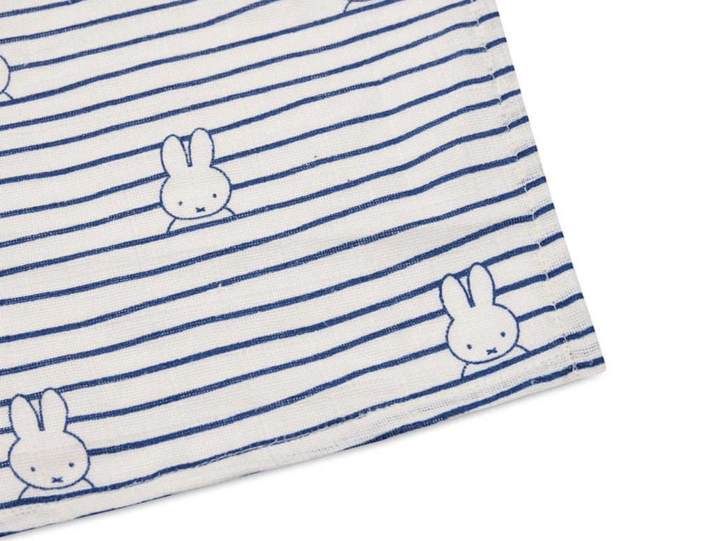 TETRA DOEK, 115x115cm, Miffy Stripe navy, blauw, aop nijntje/strepen , Large