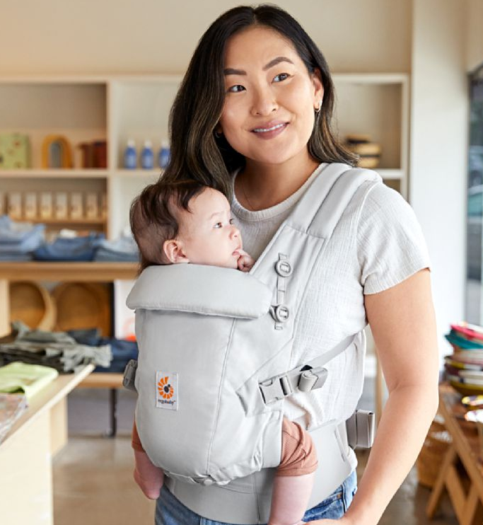 ErgoBaby | Babybuidel Adapt Soft Touch cotton Pearl grey 3.2 kg tot 20.4 kg